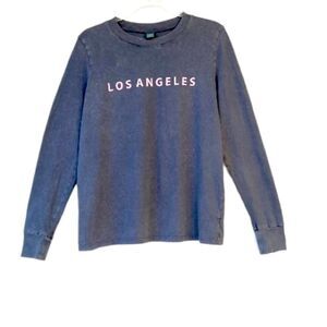 Los Angeles Long Sleeve Tee Shirt Top Women’s M in Gray New NWT
